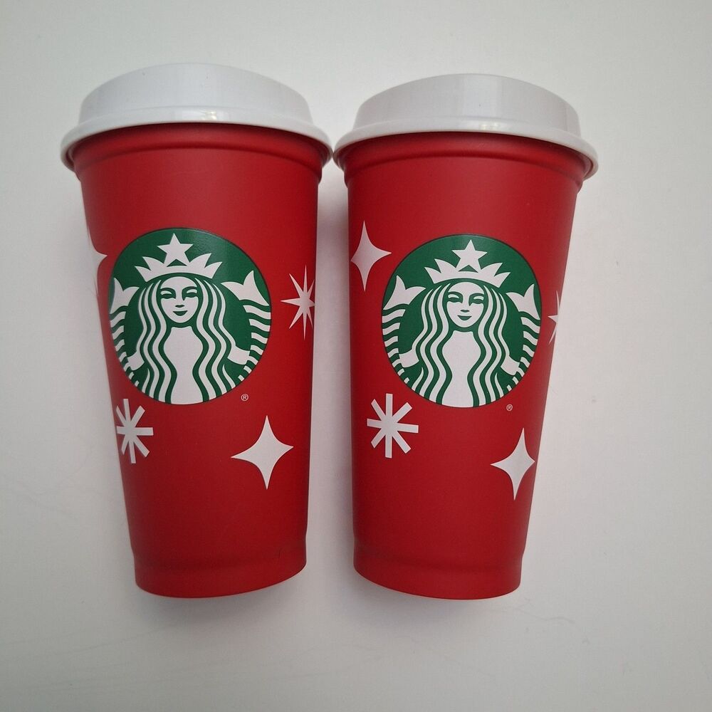 Starbucks Reusable Holiday Red Cup 2022 Celebrate 25 Years Collectible Set Of 2